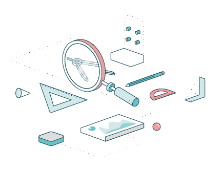 Audit d'architecture de projet, illustration isométrique