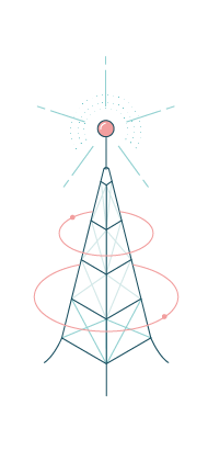 Contactez AGL Consult, illustration isométrique d'une antenne de communication