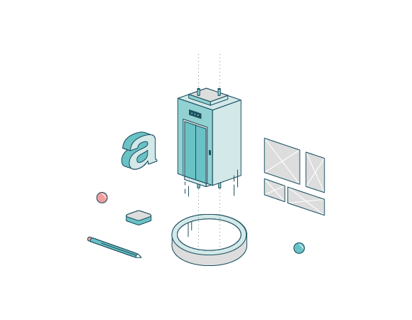 Refonte graphique et design WebDev, illustration isométrique