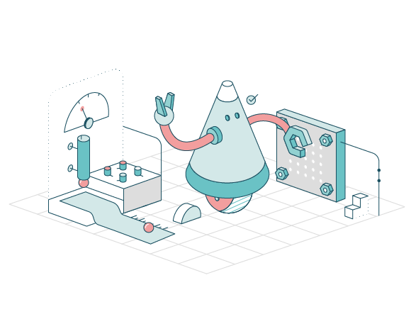 Maintenance et TMA d'applications WinDev, WebDev, illustration isométrique