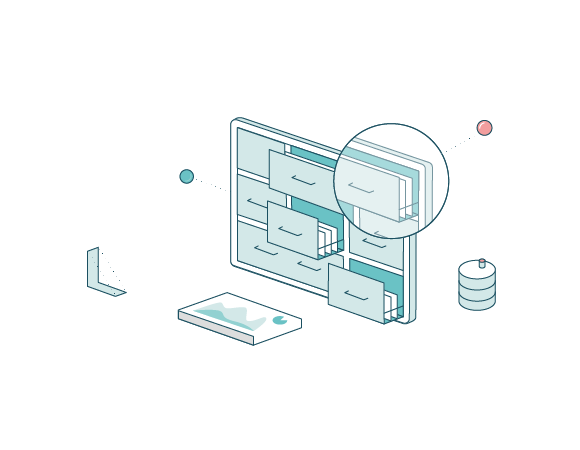Régie WinDev, WebDev, Windev Mobile, illustration isométrique