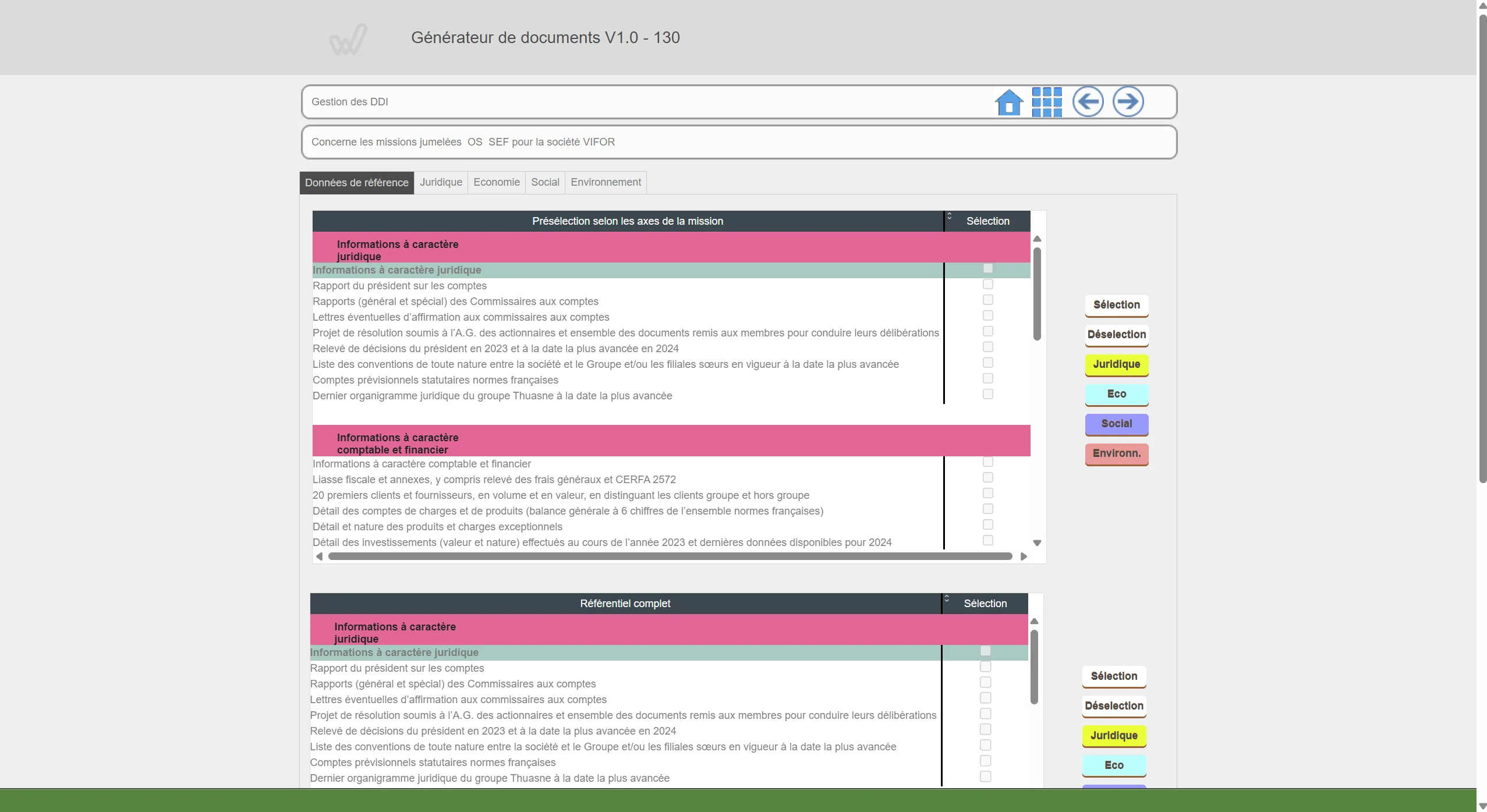 La navigation par thèmes du site catalogue Syndex avant la refonte, dans l'interface WebDev d'origine