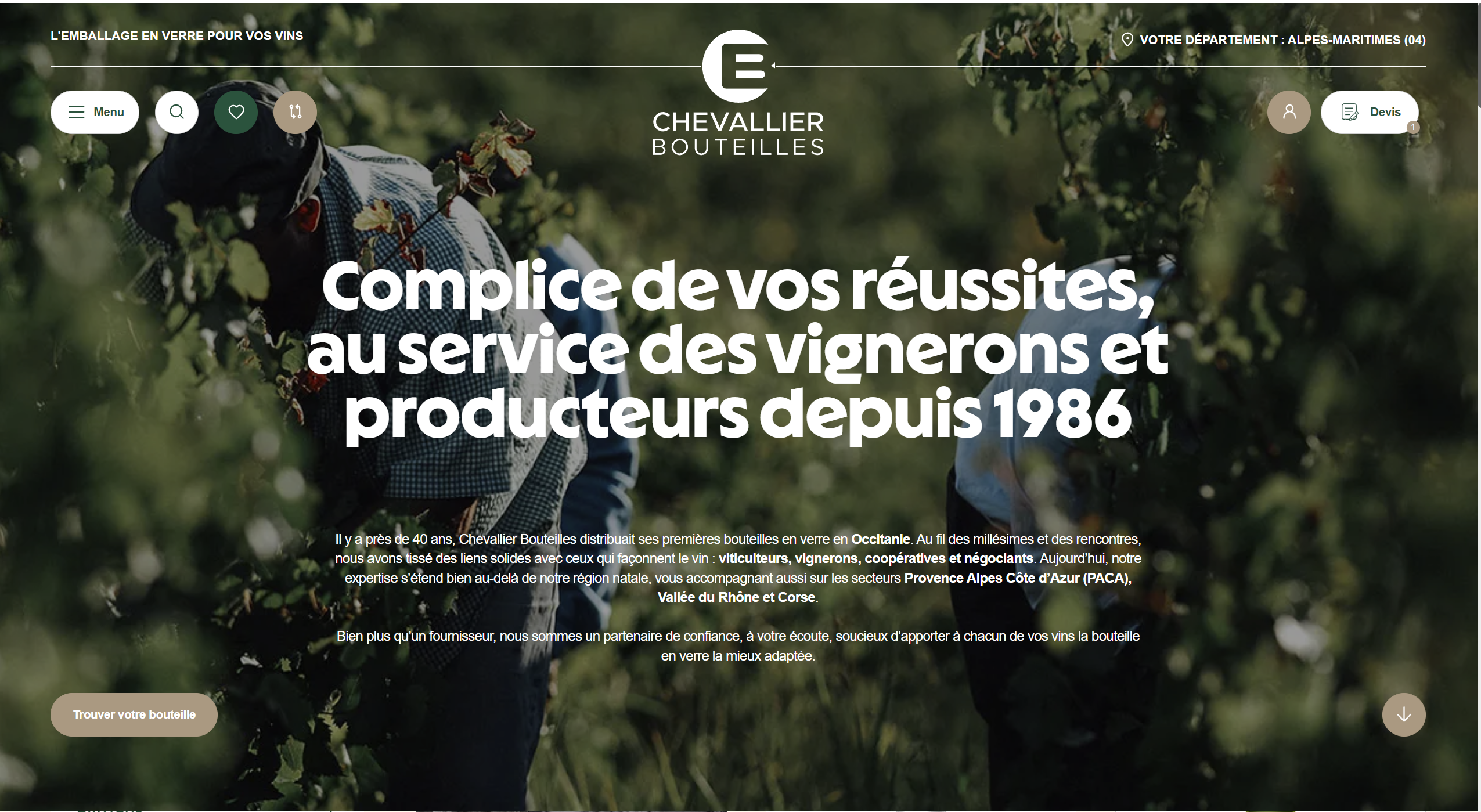Dernière réalisation WEBDEV : CHEVALLIER BOUTEILLES